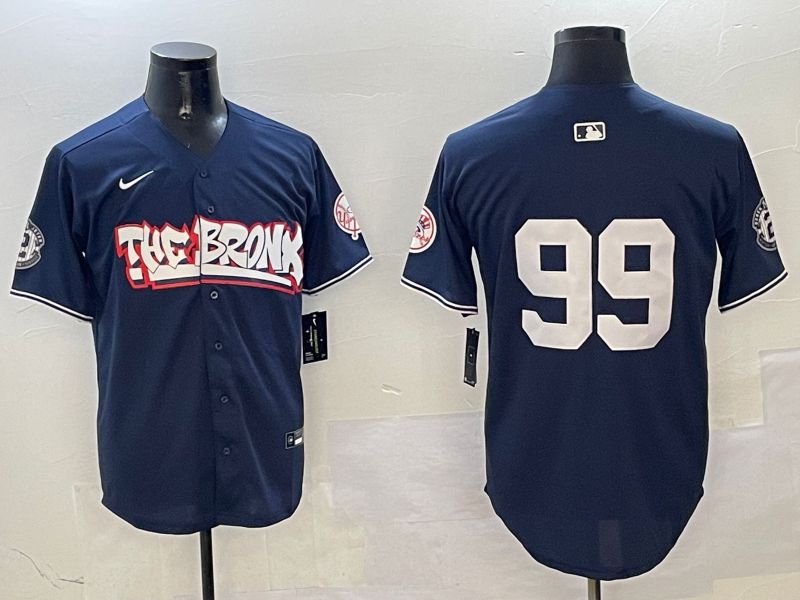 Men New York Yankees #99 Judge Drak Blue four generations Joint Name 2025 Nike MLB Jersey style 8->new york yankees->MLB Jersey
